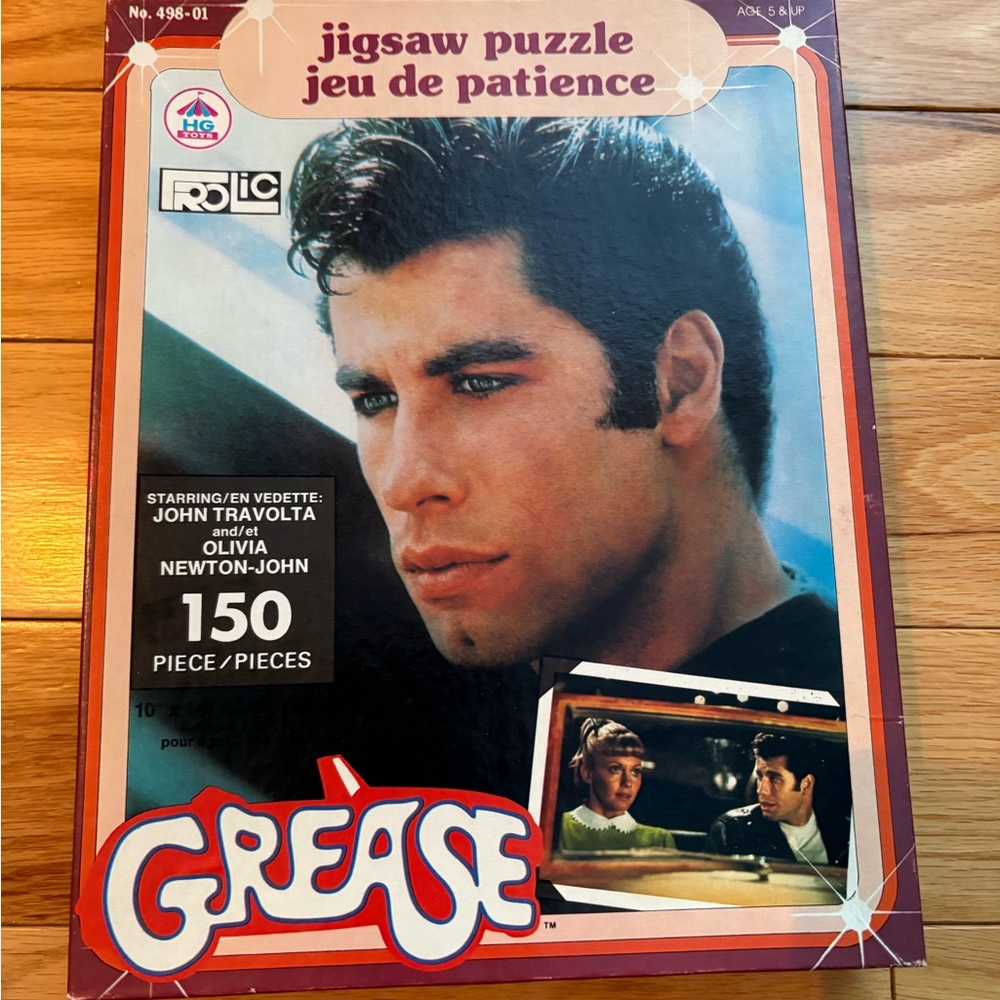 Vintage 1978 Grease John Travolta Jigsaw Puzzle 150 Pieces Movie Memorabilia